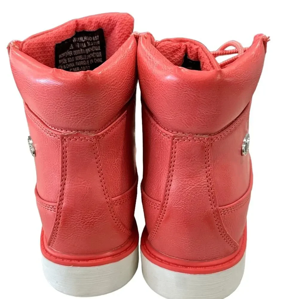 Lugz pink Laceup‎ high top boot. I” heel size 7 new without box - Picture 6 of 14
